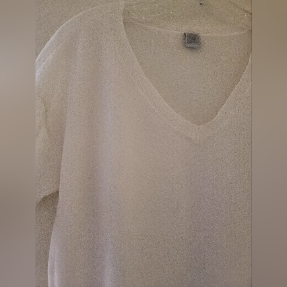 Eleventy Platinum Cashmere Sweater Ivory Womens XS V-neck Lace Up Slouchy - Picture 6 of 14